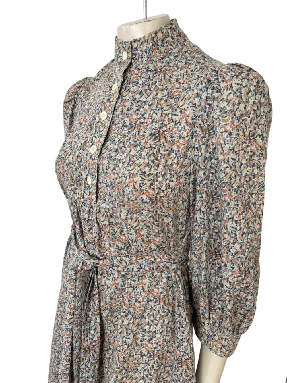 VTG 70s YOUNG INNOCENT by ARPEJA Floral Prairie Puff Sleeve Shirt Dress  SZ M